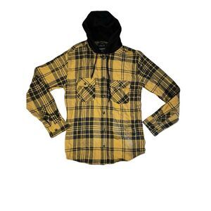 VALOR COLLECTIVE PLAID HOODED SHIRT